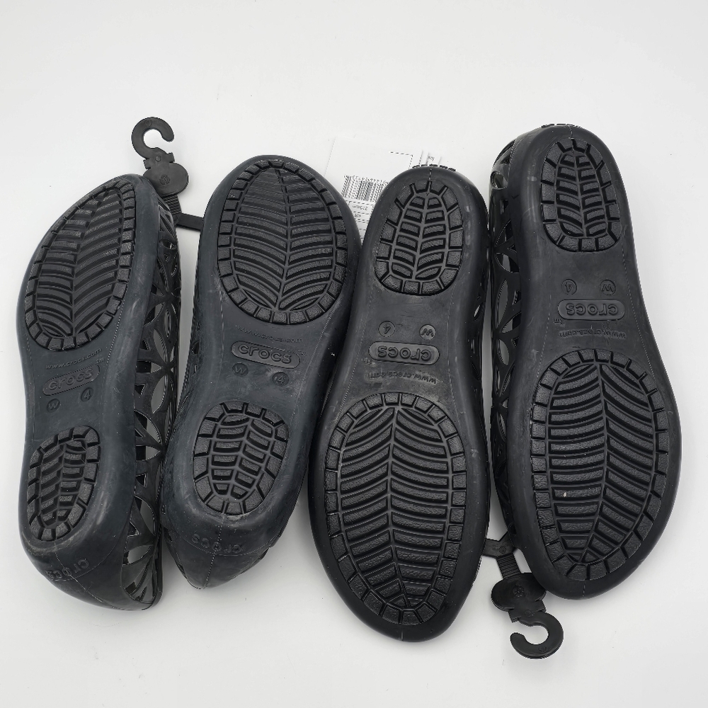 CROCS Isabella Jelly II Flats W4, Black Sandals Womens/Big Girl 4, Brand New! - Picture 6 of 16